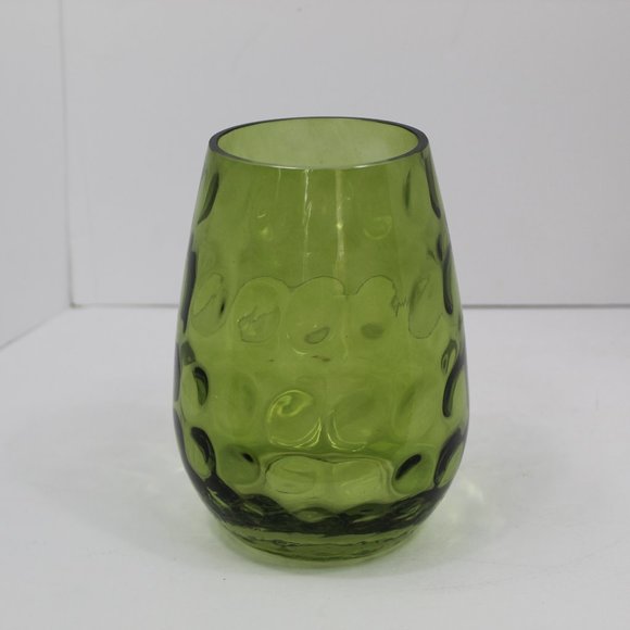 Mid Century Other - Mid Century Optic Avocado Green Glass Vase